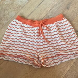 Wild Fable Orange and Cream Knit Shorts